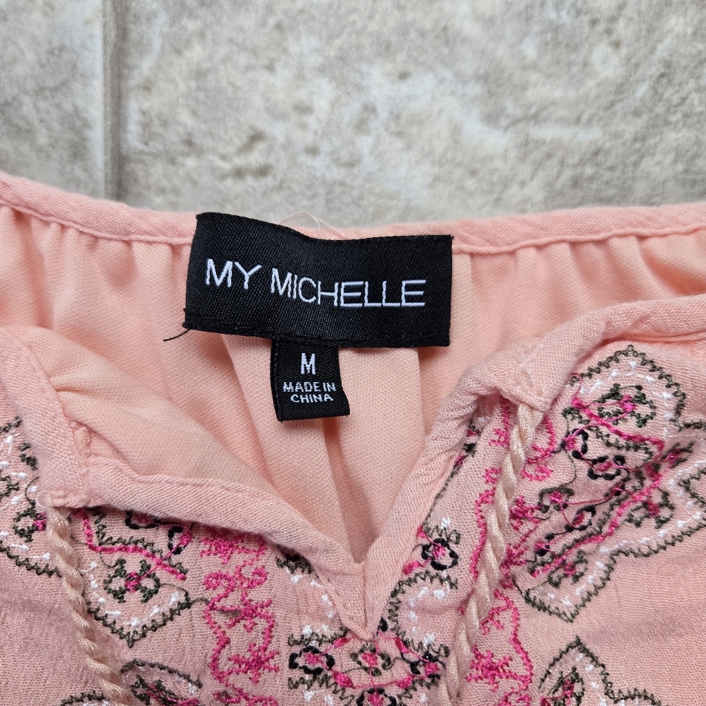 My Michelle Cold Shoulder Embroidered Mini Dress - Picture 6 of 8